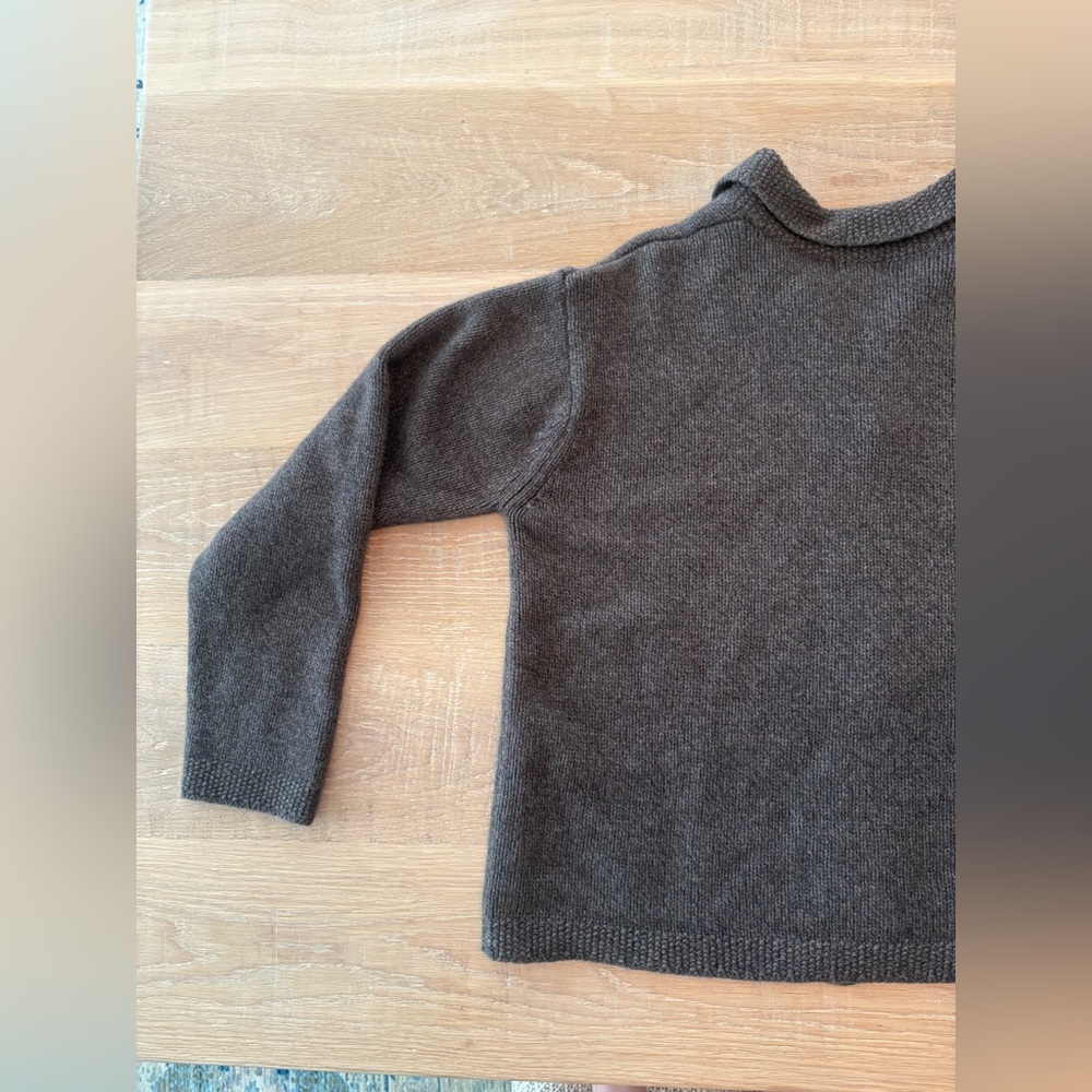 L.L. Bean Women's Dark Charcoal Button-Up Collar Cardigan - Picture 7 of 12